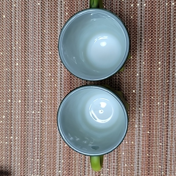 COPY - Fire King Green Kimberly Mug Diamond Point, set of two. - Picture 2 of 3